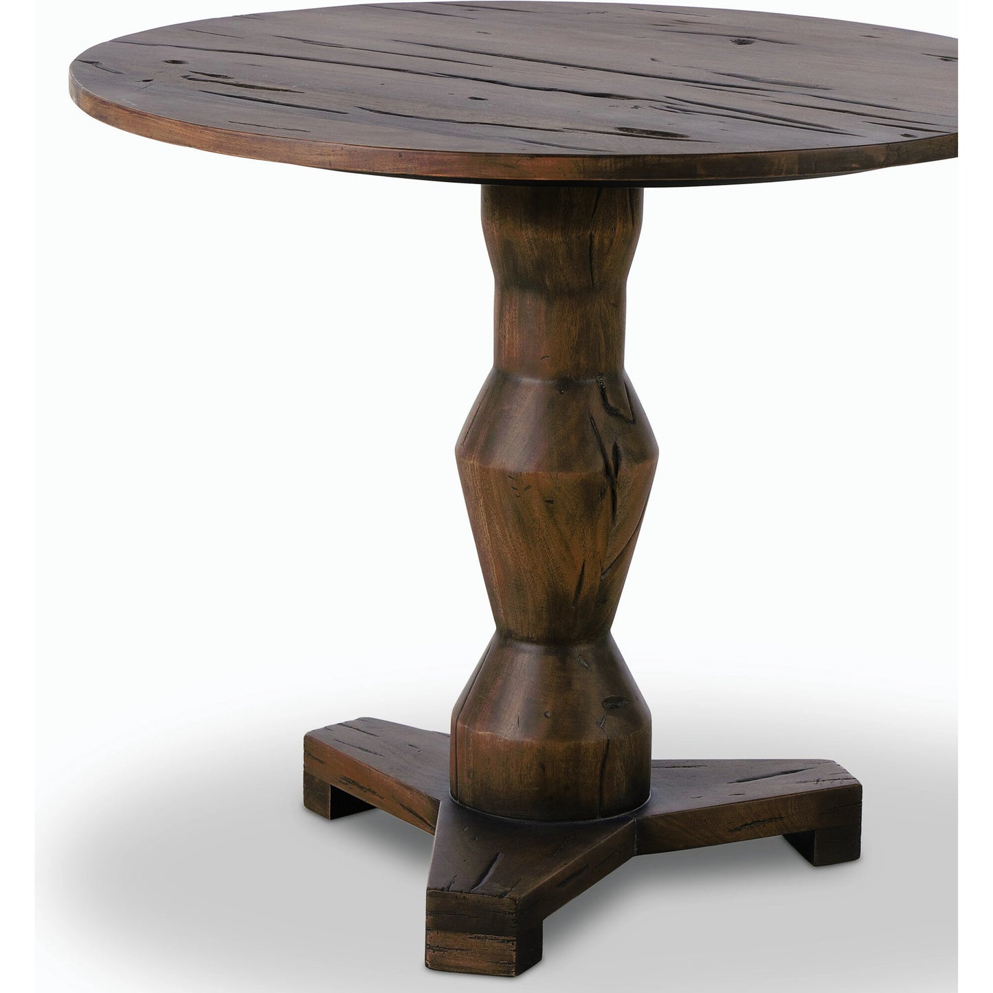 005 SI-2158419 | Closeup | Rivi Large End Table by Four Hands in antique belgium bleach. Made from solid mixed reclaimed wood in a modern style.