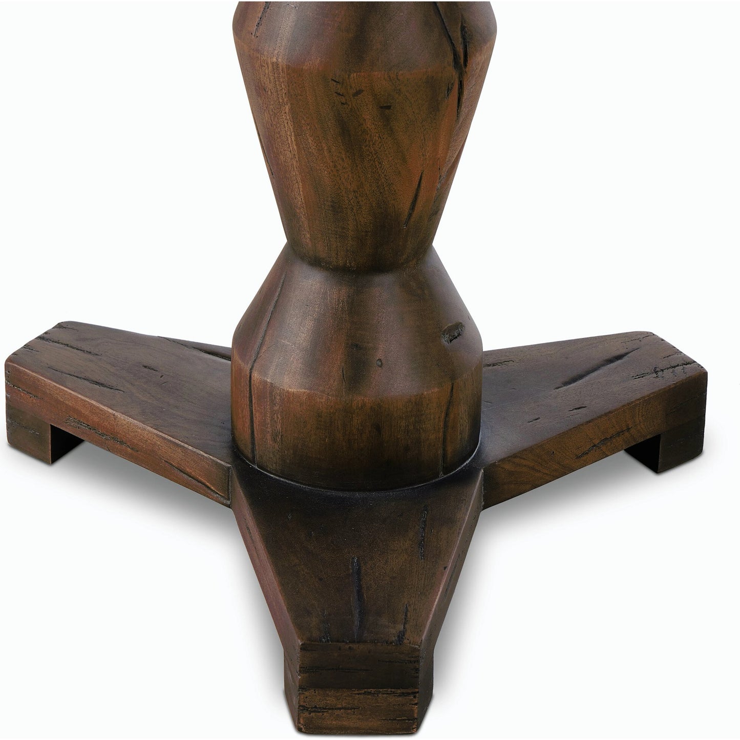 006 SI-2158419 | Closeup | Rivi Large End Table by Four Hands in antique belgium bleach. Made from solid mixed reclaimed wood in a modern style.