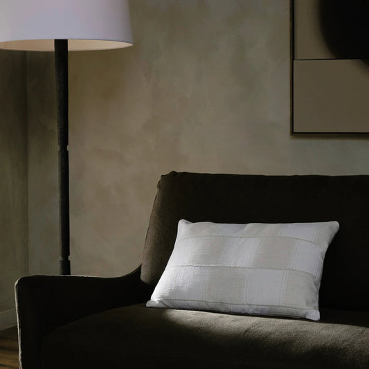 Tate Pillow by Four Hands in thomwell cream. Made from 81.55% polyester, 18.45% cotton, down alternative fiber, 100% polyester in a modern style.
