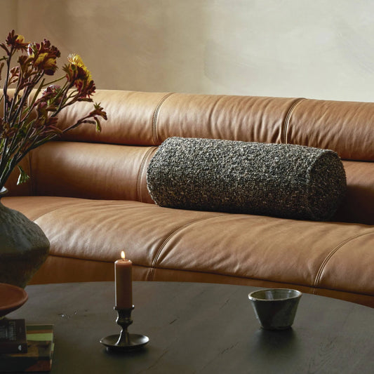 Callum Bolster Pillow by Four Hands in ivan granite. Made from 60% acrylic, 33% cotton, 7% polyester in a modern style.