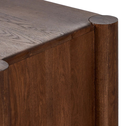 Ezri 6 Drawer Dresser by Four Hands in carved cocoa oak. Made from solid oak in a unique style.