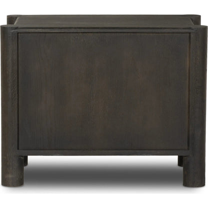 Ezri Nightstand by Four Hands. Made from solid oak in a traditional style.