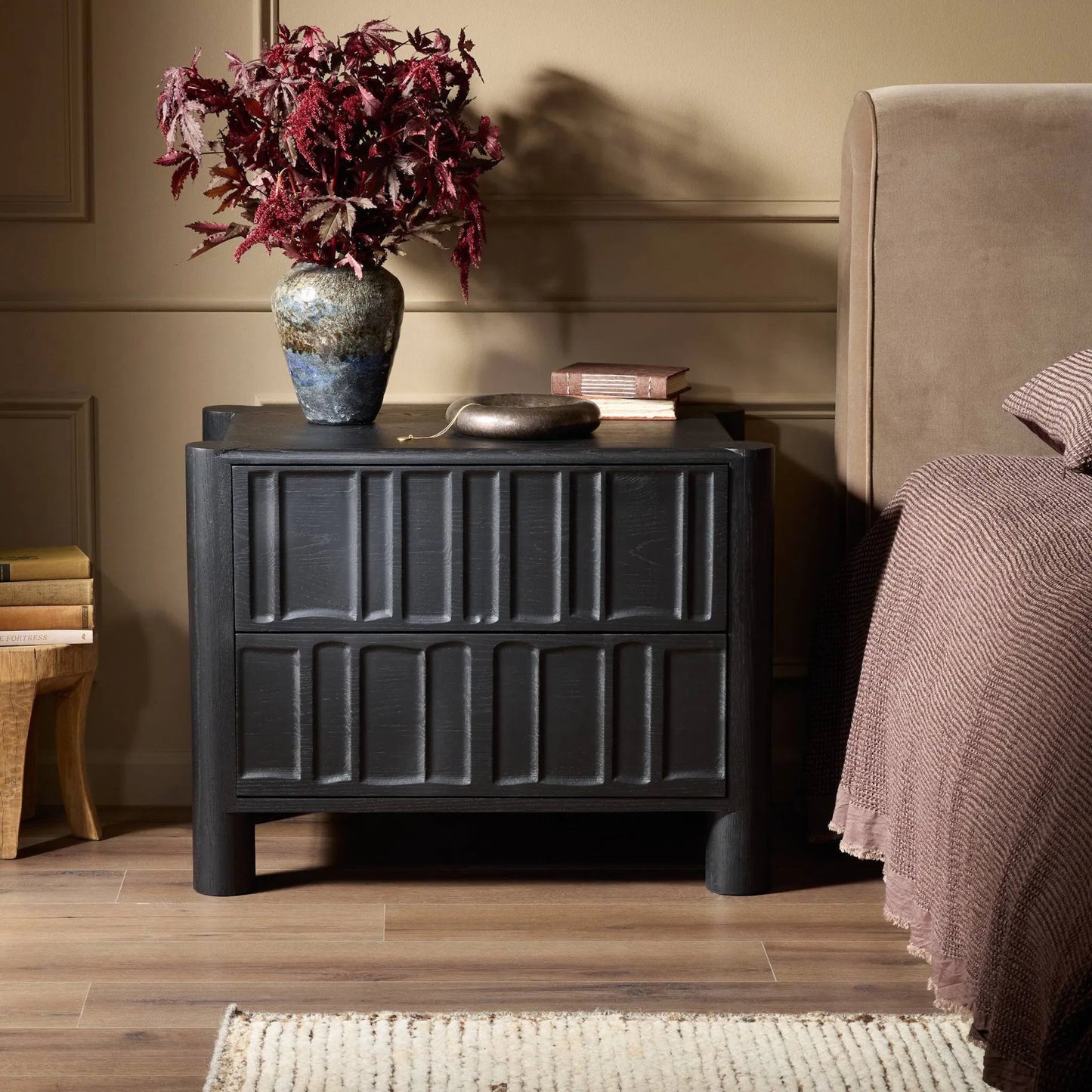 029 SI-2534957 | Lifestyle | Ezri Nightstand by Four Hands. Made from solid oak in a traditional style.