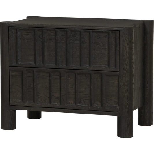 Ezri Nightstand by Four Hands. Made from solid oak in a traditional style.