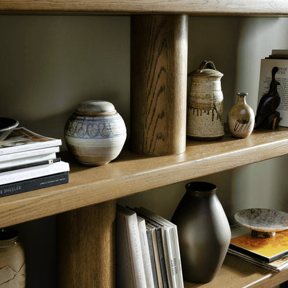Luciana Bookcase by Four Hands. Made from oak veneer, solid oak in a modern style.