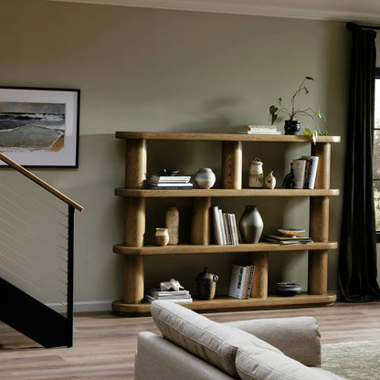 Luciana Bookcase by Four Hands. Made from oak veneer, solid oak in a modern style.