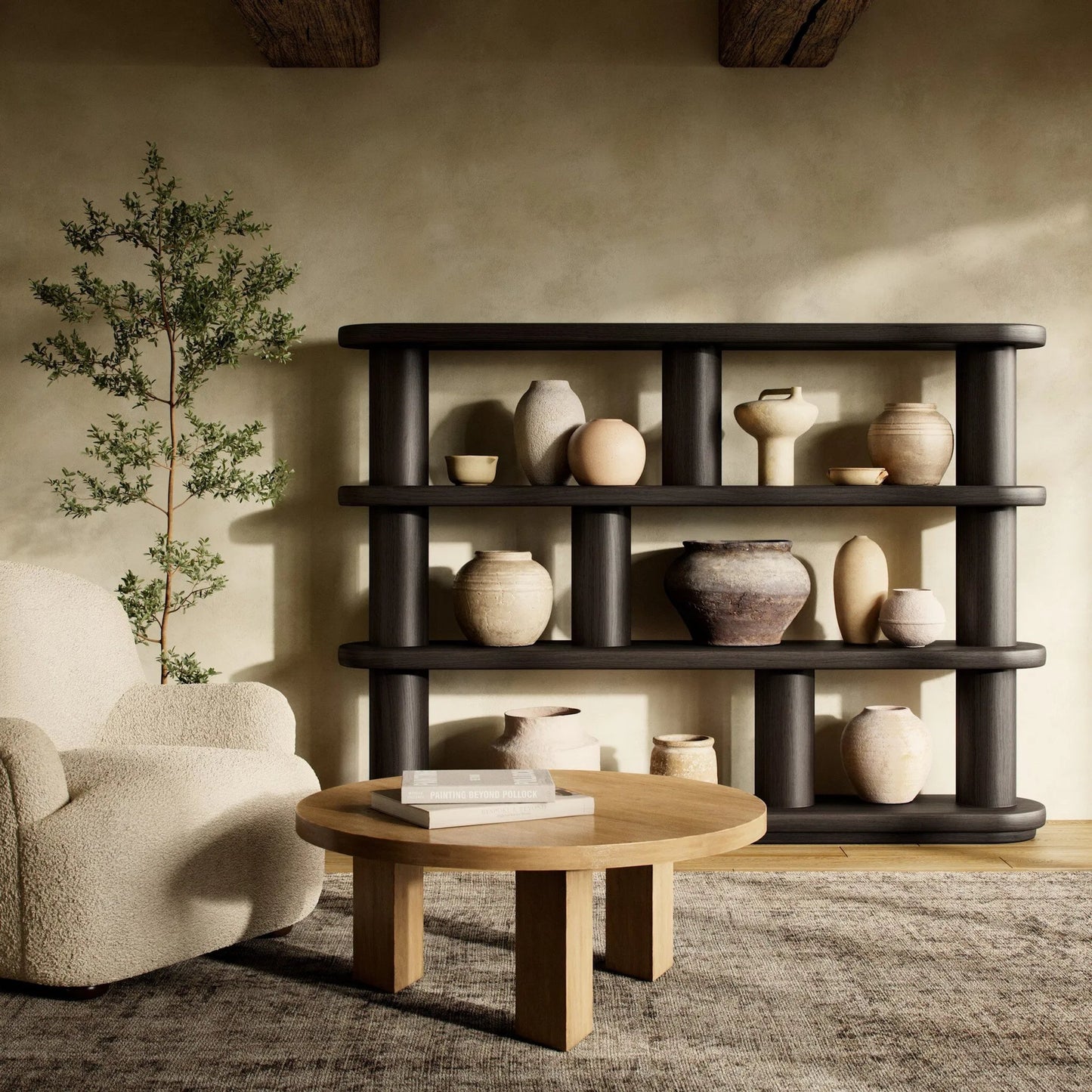 020 SI-2158284 | Lifestyle | Luciana Bookcase by Four Hands. Made from oak veneer, solid oak in a modern style.