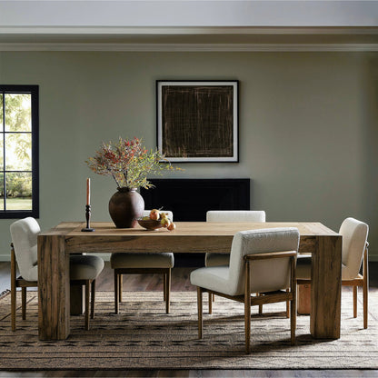 Abaso Dining Table by Four Hands. Made from thick oak veneer, engineered hardwood in a modern style.