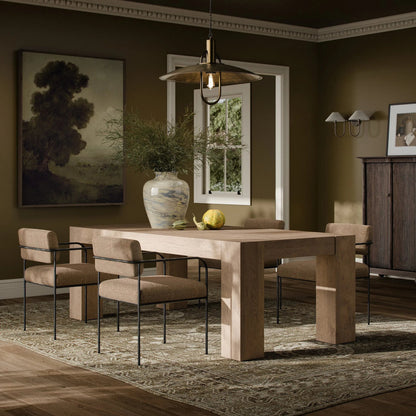 Abaso Dining Table by Four Hands in smoked oak veneer. Made from unique in a modern style.