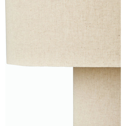 Hensley Floor Lamp by Four Hands in antique brass iron, flax linen and antique brass iron. Made from iron, 75% flax/linen, 25% cotton in a modern style.