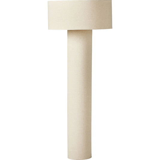 Hensley Floor Lamp by Four Hands in antique brass iron, flax linen and antique brass iron. Made from iron, 75% flax/linen, 25% cotton in a modern style.