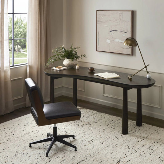 Clara Desk by Four Hands in sienna brown oak. Made from solid oak, oak veneer in a unique style.