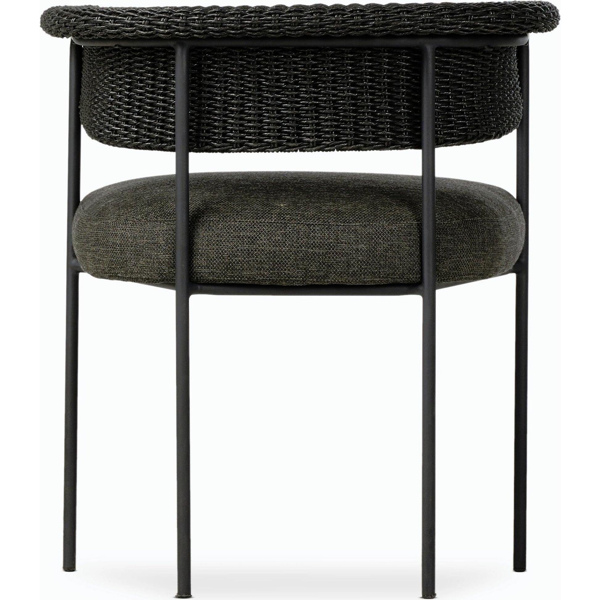 Carrie Outdoor Dining Chair by Four Hands. Made from 100% olefin, iron, 100% polyethylene in a modern style.