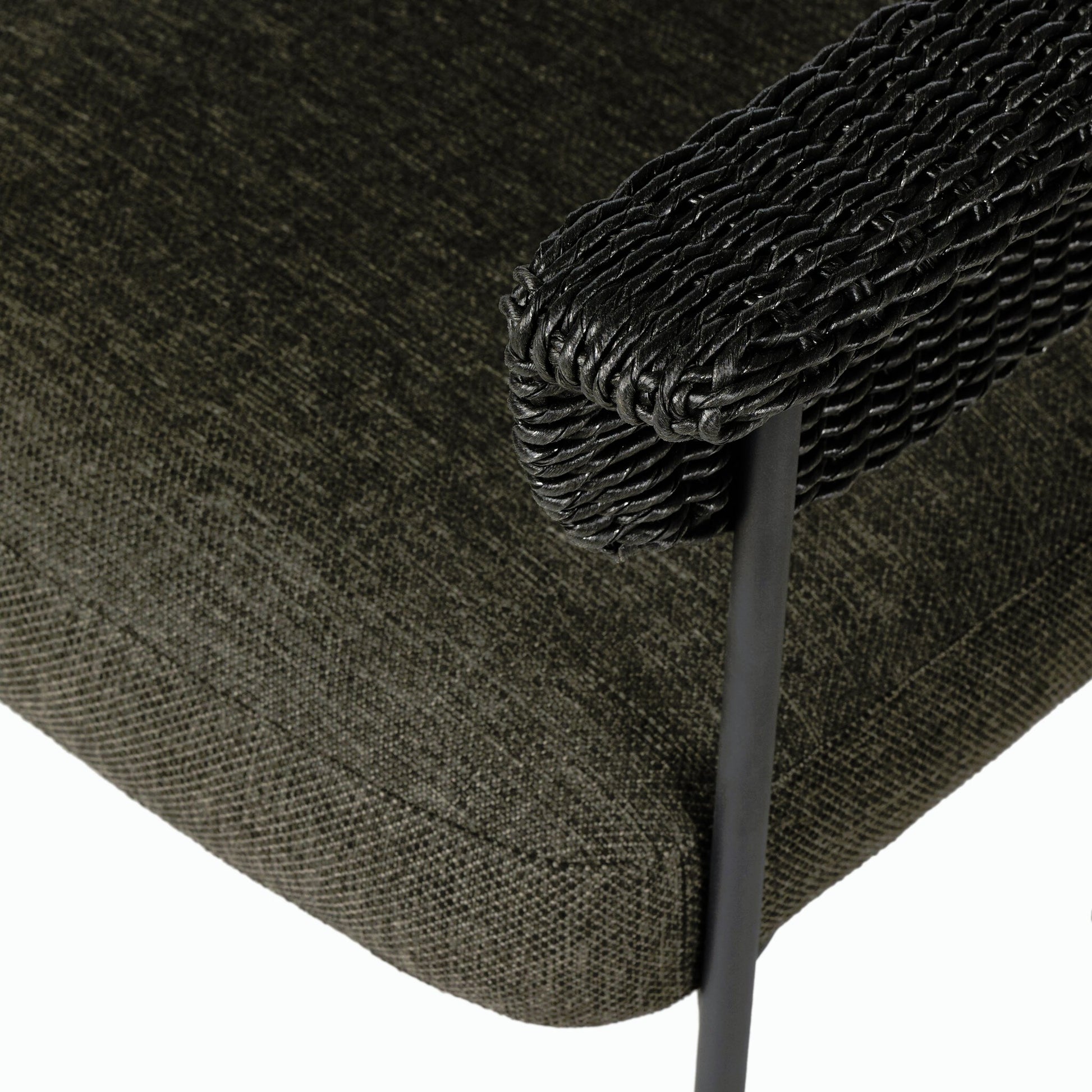 Carrie Outdoor Dining Chair by Four Hands. Made from 100% olefin, iron, 100% polyethylene in a modern style.