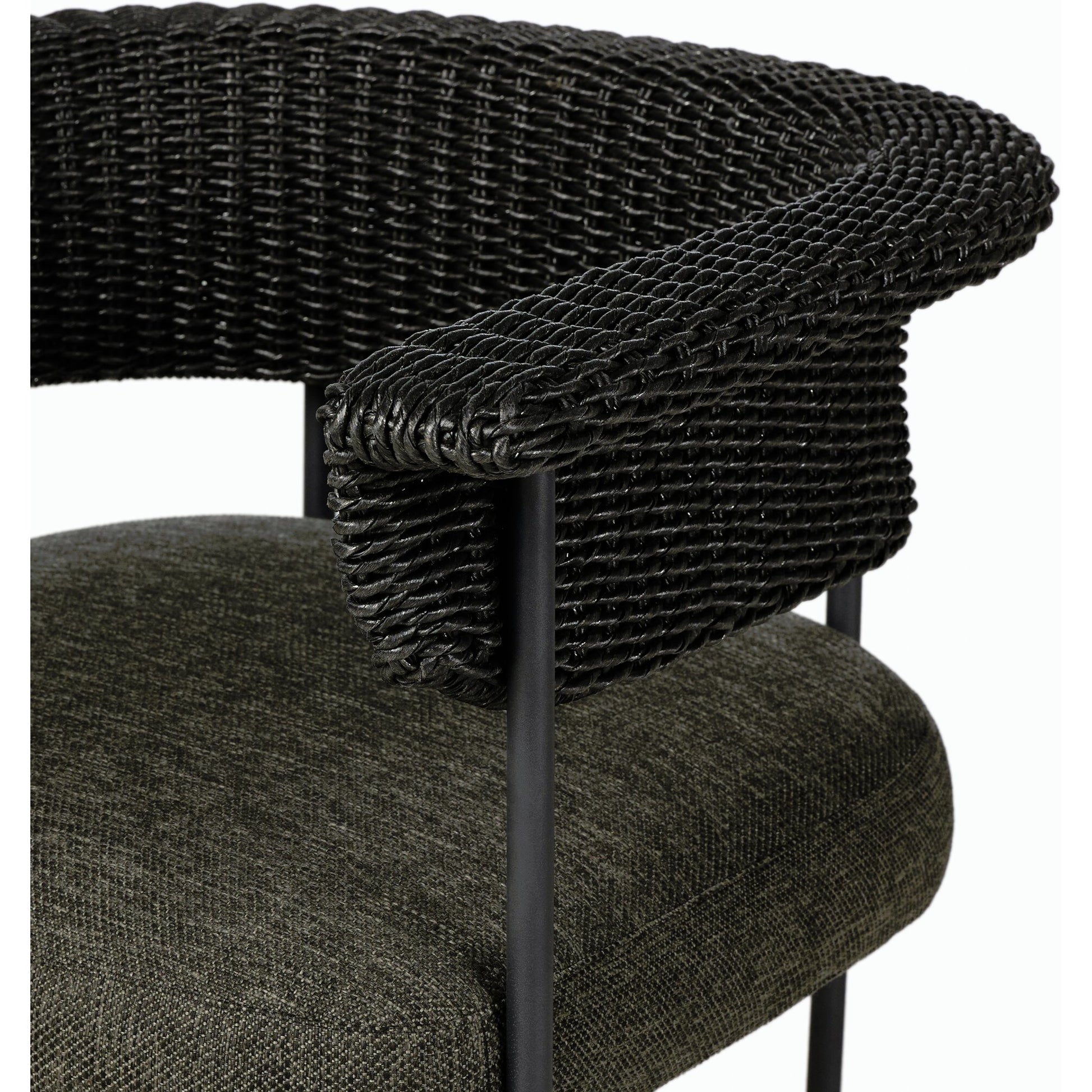 Carrie Outdoor Dining Chair by Four Hands. Made from 100% olefin, iron, 100% polyethylene in a modern style.
