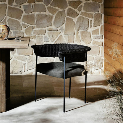 Carrie Outdoor Dining Chair by Four Hands. Made from 100% olefin, iron, 100% polyethylene in a modern style.
