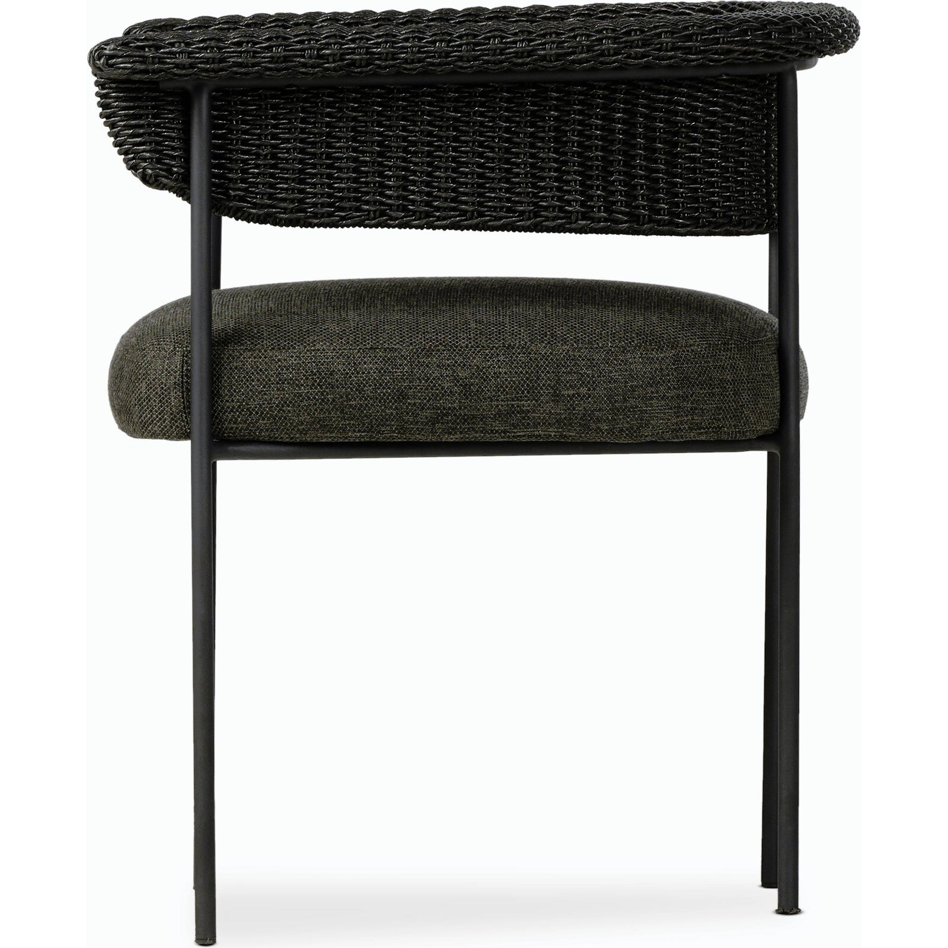 Carrie Outdoor Dining Chair by Four Hands. Made from 100% olefin, iron, 100% polyethylene in a modern style.