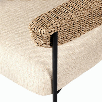 Carrie Outdoor Dining Chair by Four Hands. Made from 100% olefin, iron, 100% polyethylene in a modern style.