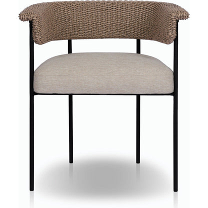 Carrie Outdoor Dining Chair by Four Hands. Made from 100% olefin, iron, 100% polyethylene in a modern style.
