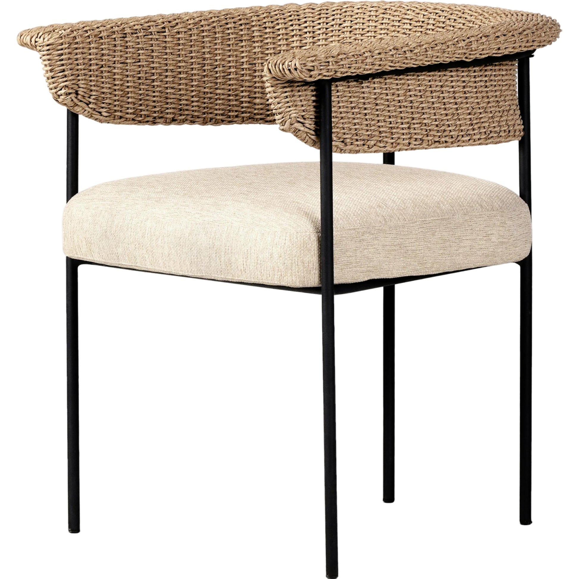 Carrie Outdoor Dining Chair by Four Hands. Made from 100% olefin, iron, 100% polyethylene in a modern style.
