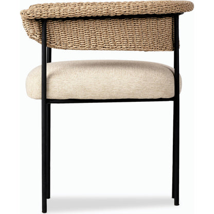 Carrie Outdoor Dining Chair by Four Hands. Made from 100% olefin, iron, 100% polyethylene in a modern style.
