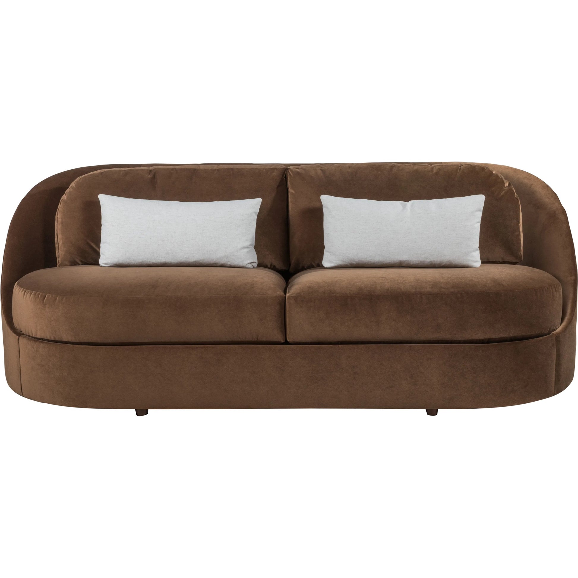 Ava Sofa by Artistica Home in brown. Made from oak, fabric in a unique style.