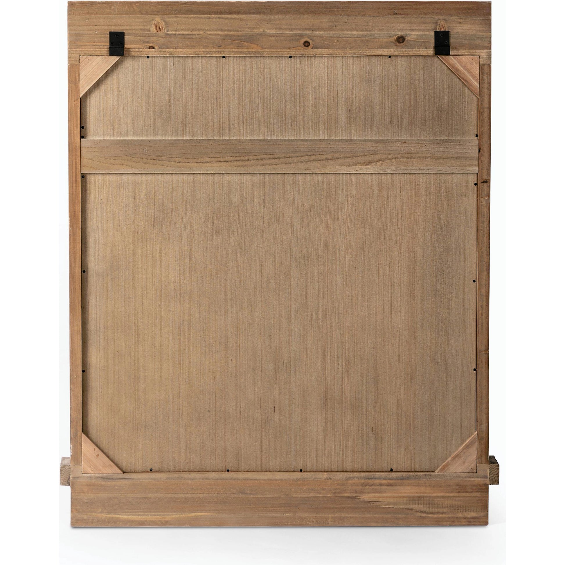 Ledge Wall Mirror by Four Hands in distressed light pine. Made from solid pine, mirror, poplar eucalyptus plywood in a modern style.