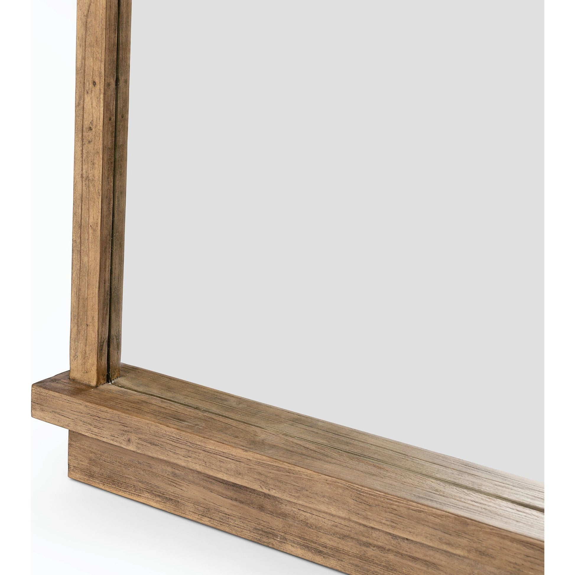 Ledge Wall Mirror by Four Hands in distressed light pine. Made from solid pine, mirror, poplar eucalyptus plywood in a modern style.