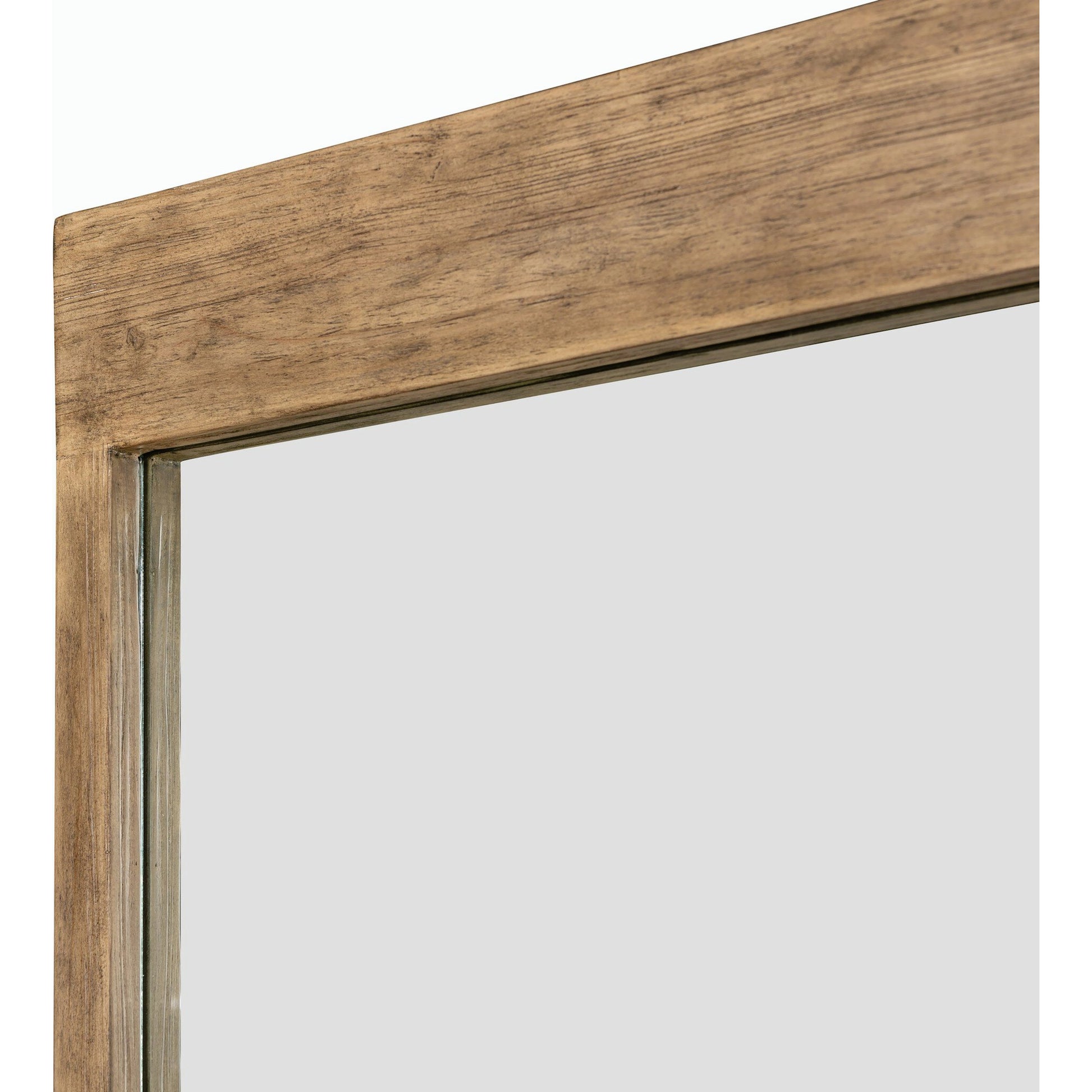Ledge Floor Mirror by Four Hands in distressed light pine. Made from solid pine, mirror, poplar eucalyptus plywood in a modern style.