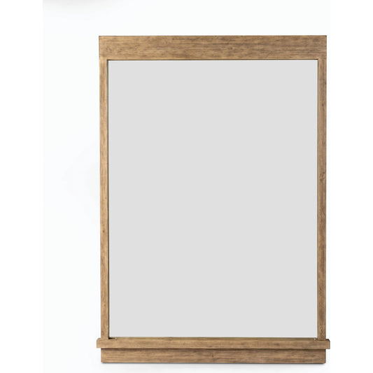 Ledge Floor Mirror by Four Hands in distressed light pine. Made from solid pine, mirror, poplar eucalyptus plywood in a modern style.