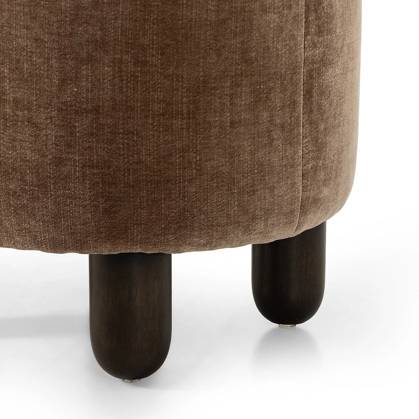 011 SI-2257121 | Closeup | Zena Ottoman by Four Hands. Made from 100% polyester, solid parawood, 50% viscose, 50% wool in a transitional style.