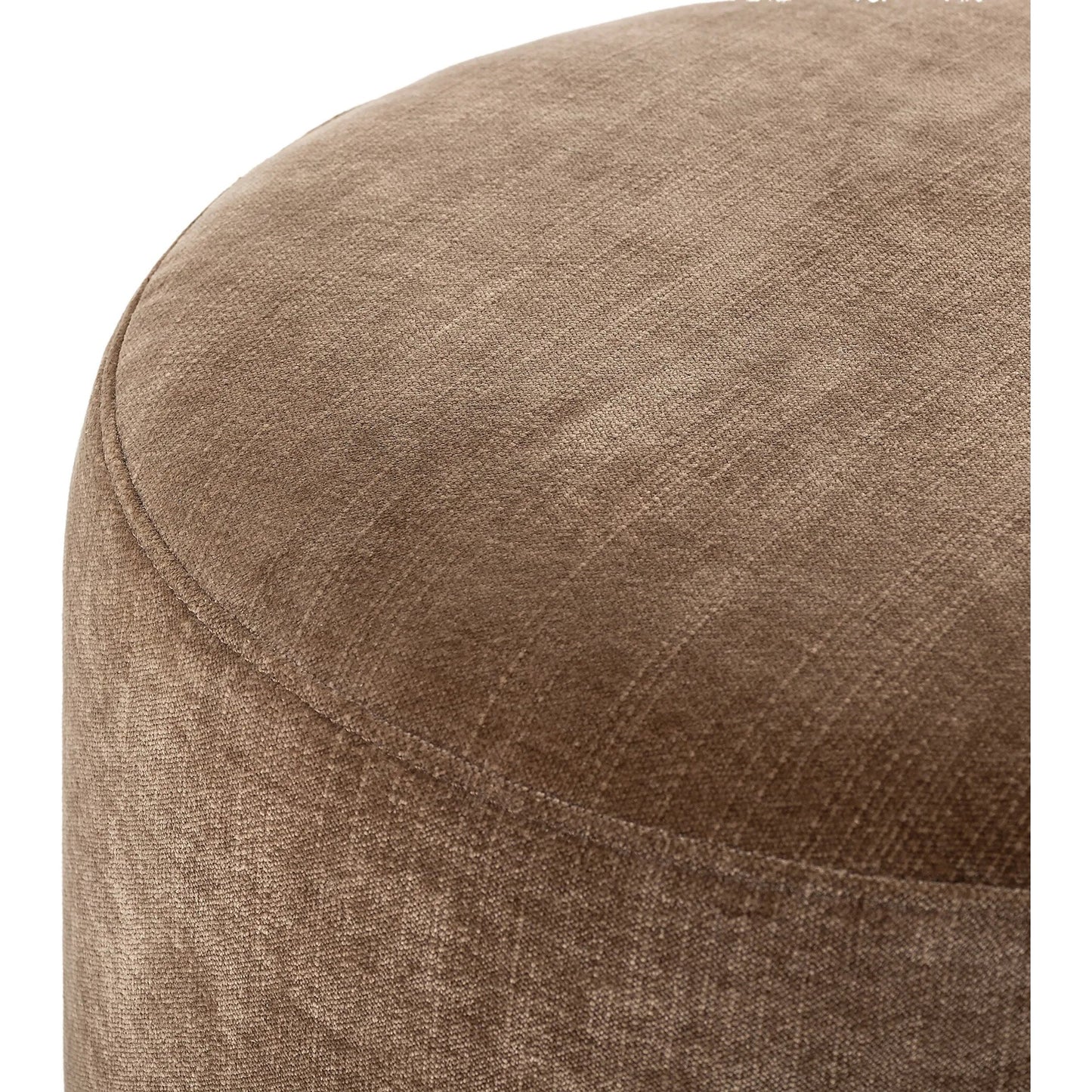002 SI-2257121 | Closeup | Zena Ottoman by Four Hands. Made from 100% polyester, solid parawood, 50% viscose, 50% wool in a transitional style.