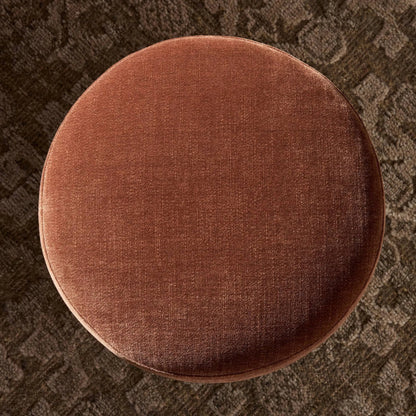 Zena Ottoman by Four Hands. Made from 100% polyester, solid parawood, 50% viscose, 50% wool in a transitional style.