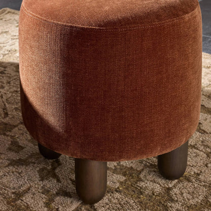 Zena Ottoman by Four Hands. Made from 100% polyester, solid parawood, 50% viscose, 50% wool in a transitional style.