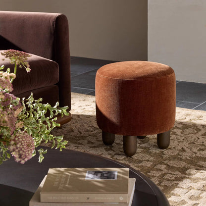 Zena Ottoman by Four Hands. Made from 100% polyester, solid parawood, 50% viscose, 50% wool in a transitional style.