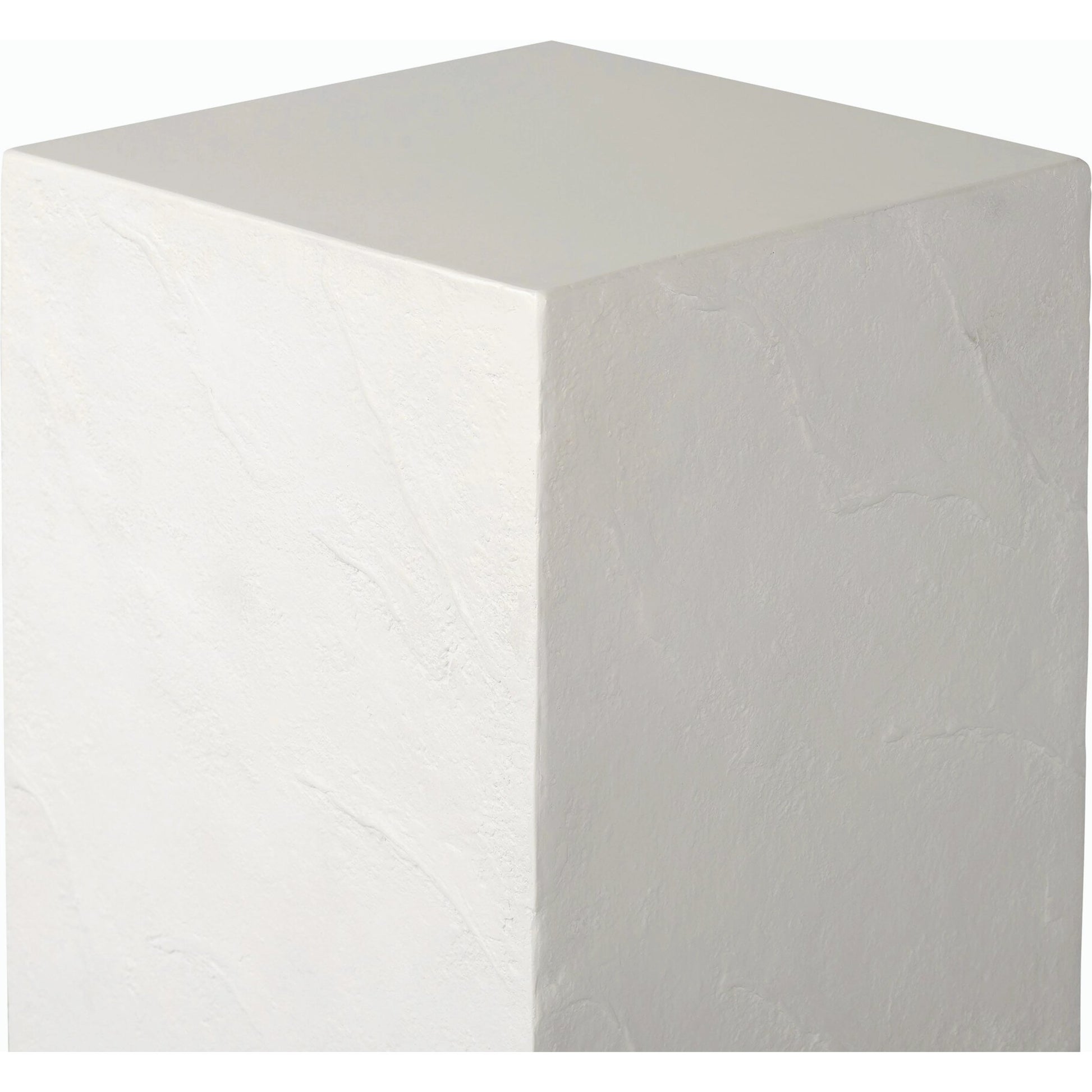 Corian Outdoor Pedestal by Four Hands in plaster molded white concrete. Made from concrete in a modern style.