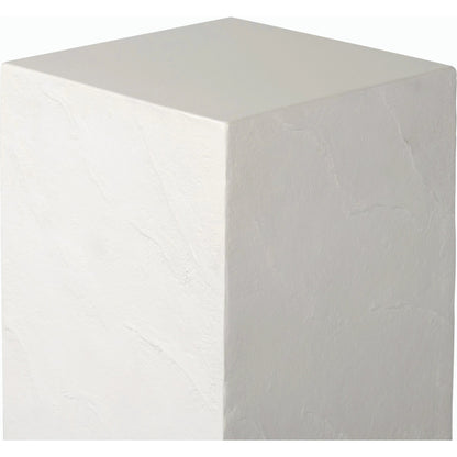 Corian Outdoor Pedestal by Four Hands in plaster molded white concrete. Made from concrete in a modern style.