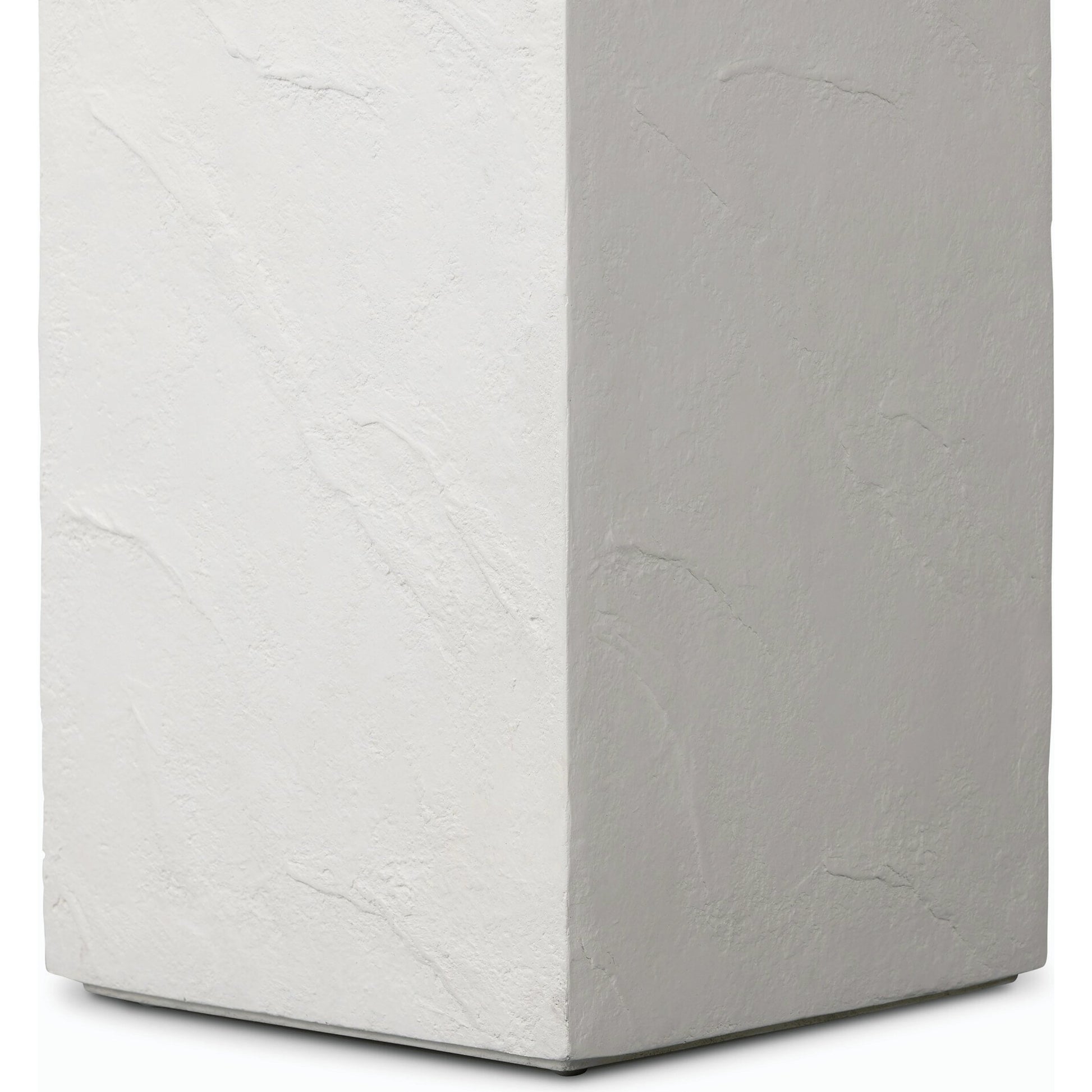 Corian Outdoor Pedestal by Four Hands in plaster molded white concrete. Made from concrete in a modern style.