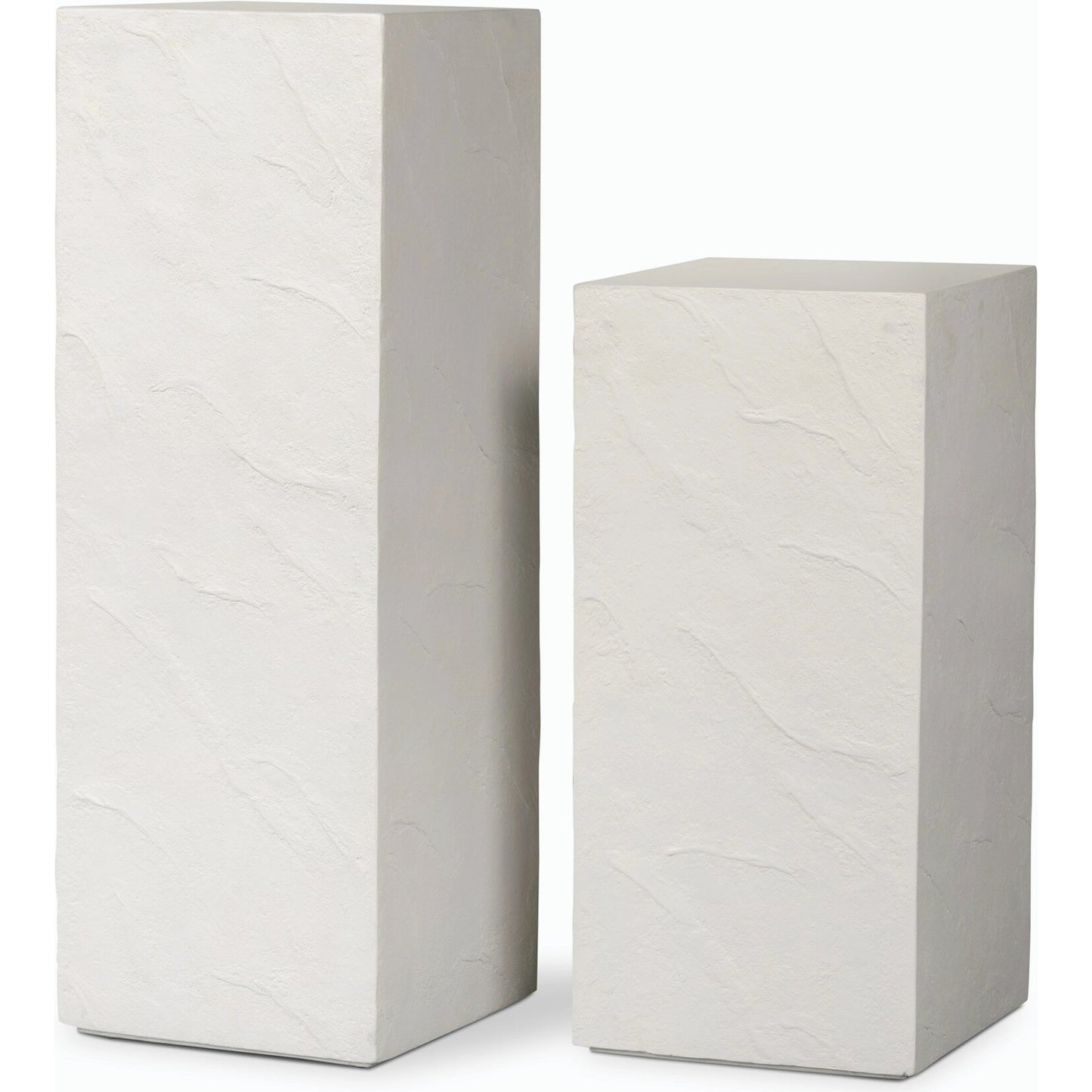 010 SI-2158117 | Closeup | Corian Outdoor Pedestal by Four Hands in plaster molded white concrete. Made from concrete in a modern style.