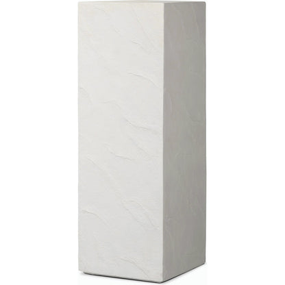 Corian Outdoor Pedestal by Four Hands in plaster molded white concrete. Made from concrete in a modern style.