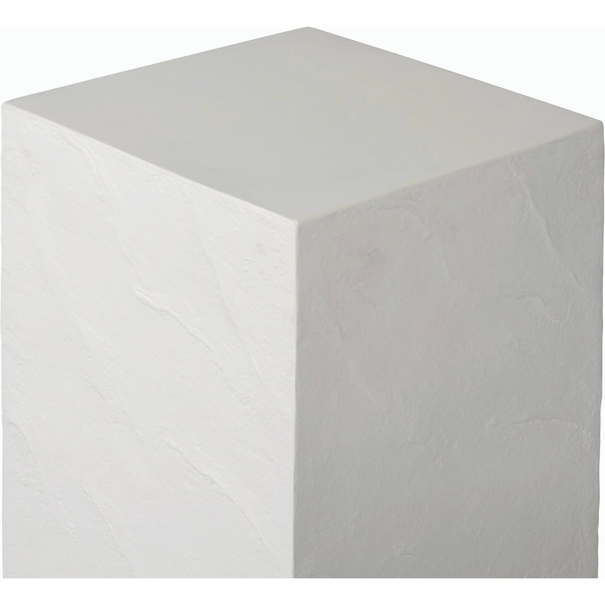 Corian Outdoor Pedestal by Four Hands in plaster molded white concrete. Made from concrete in a modern style.