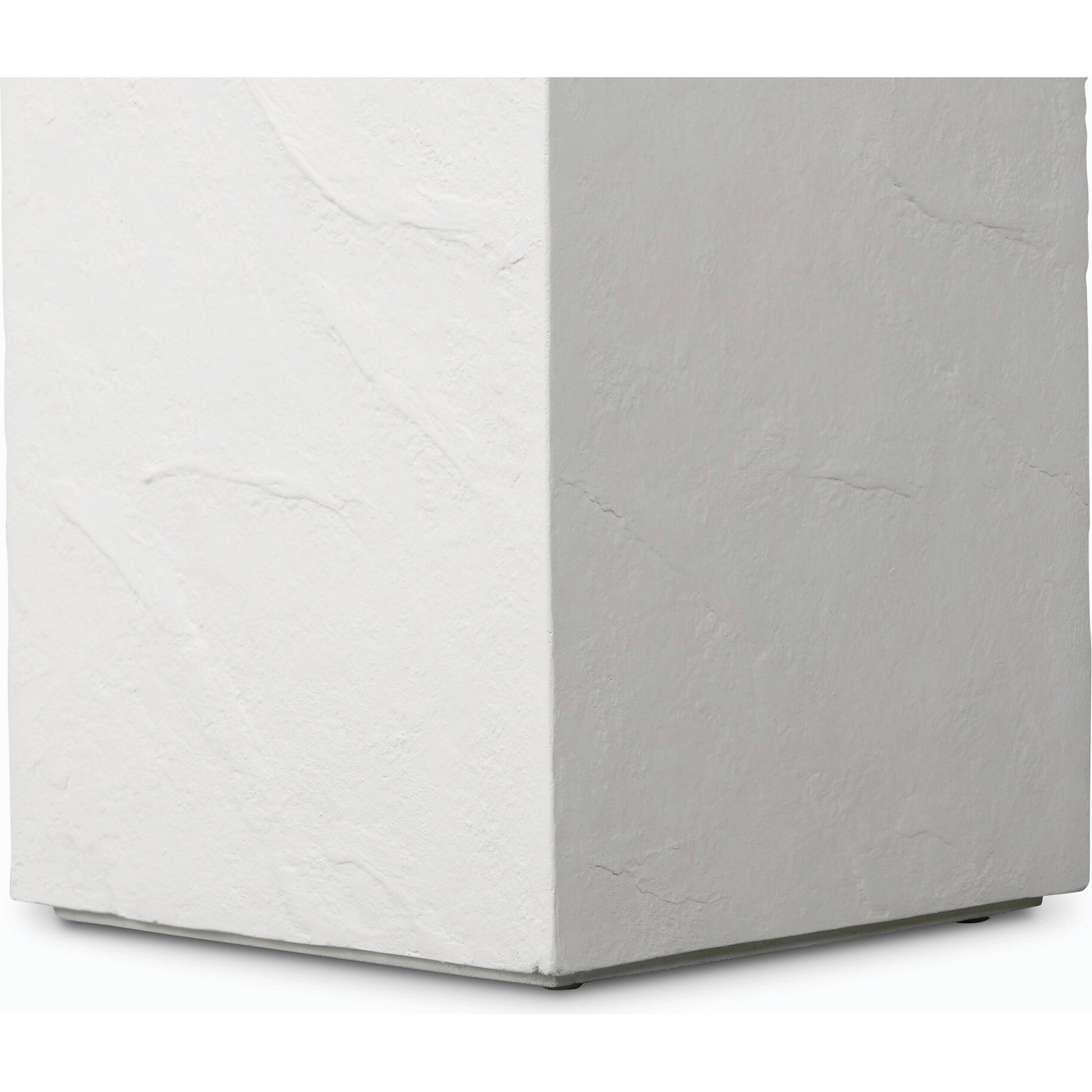Corian Outdoor Pedestal by Four Hands in plaster molded white concrete. Made from concrete in a modern style.
