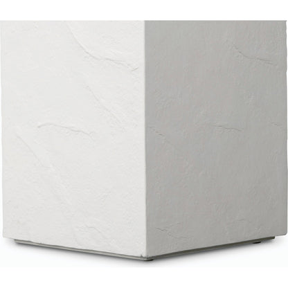 Corian Outdoor Pedestal by Four Hands in plaster molded white concrete. Made from concrete in a modern style.