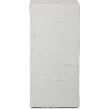 Corian Outdoor Pedestal by Four Hands in plaster molded white concrete. Made from concrete in a modern style.