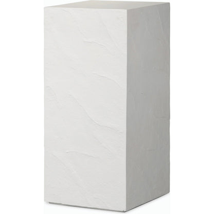 Corian Outdoor Pedestal by Four Hands in plaster molded white concrete. Made from concrete in a modern style.