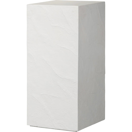 Corian Outdoor Pedestal by Four Hands in plaster molded white concrete. Made from concrete in a modern style.