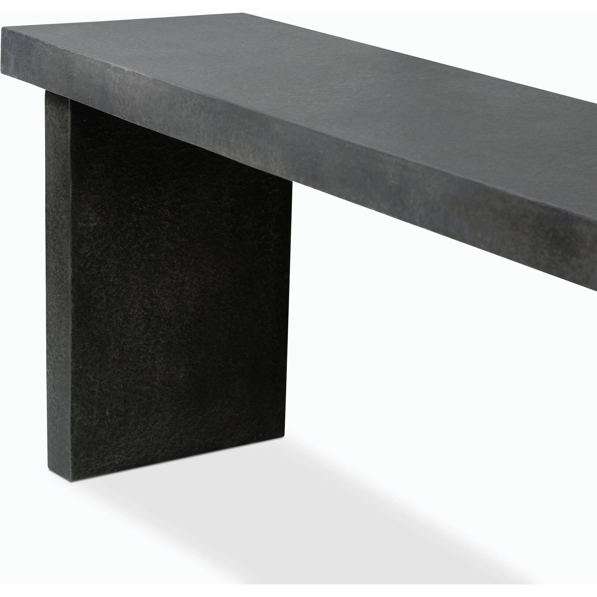 Huesca Outdoor Console Table by Four Hands in distressed graphite concrete. Made from concrete in a modern style.