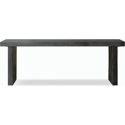 Huesca Outdoor Console Table by Four Hands in distressed graphite concrete. Made from concrete in a modern style.