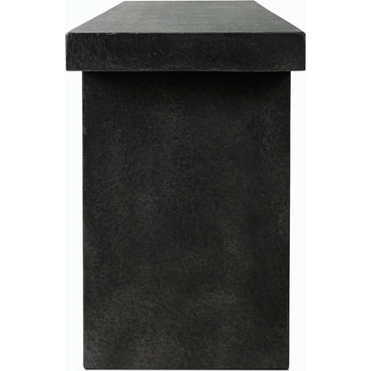 Huesca Outdoor Console Table by Four Hands in distressed graphite concrete. Made from concrete in a modern style.