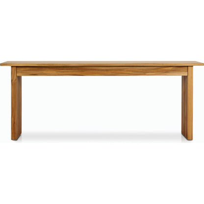 Chapman Outdoor Console Table by Four Hands in natural teak. Made from solid fsc®-certified teak in a modern style.